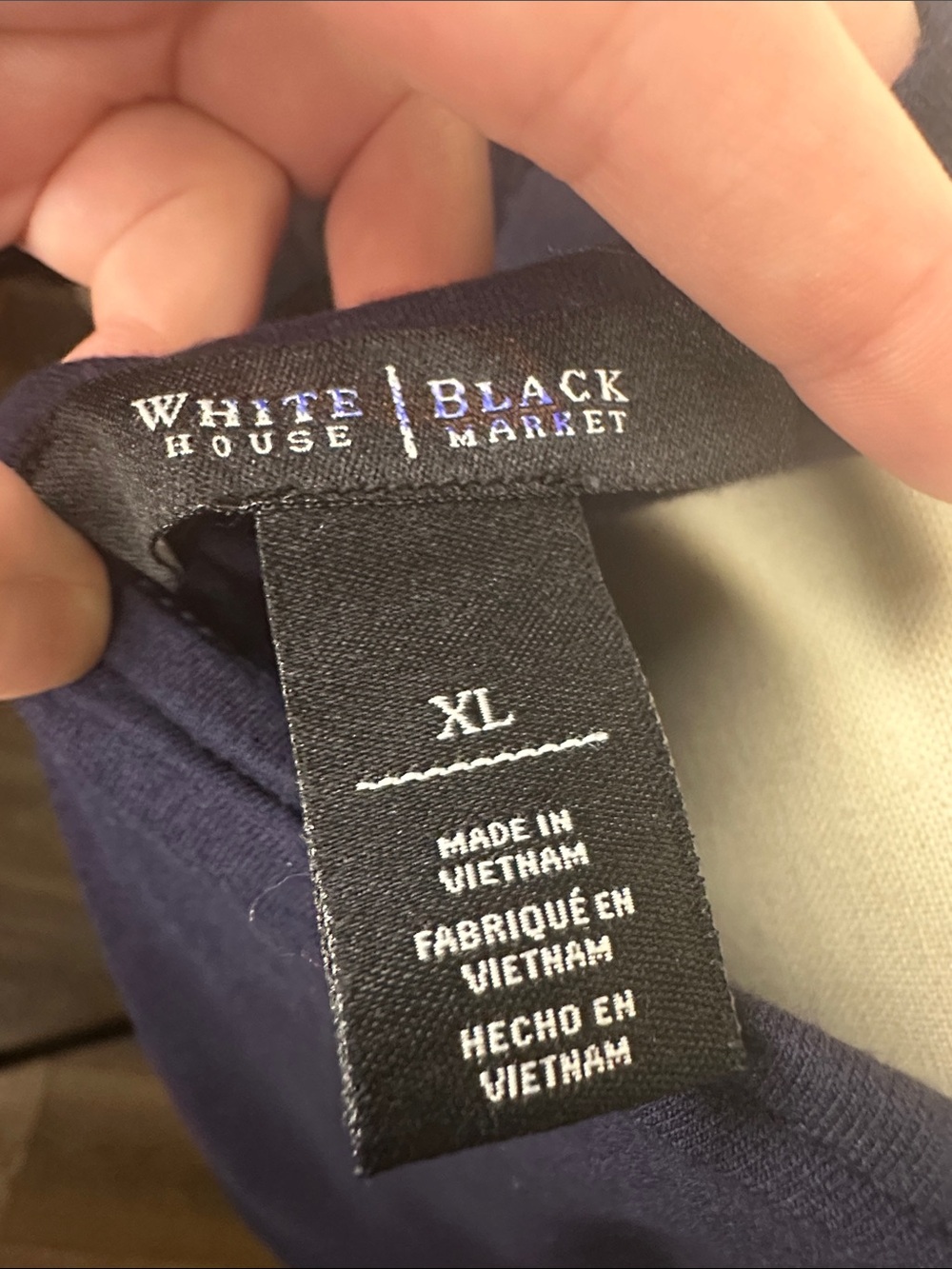 White House Black Market Women’s Navy Sequin Short-Sleeve Top with Open Back XL - Picture 7 of 9